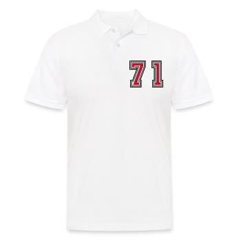 71 Zahl Symbol - Männer Poloshirt - Weiß - Vorne - Kai (181cm)