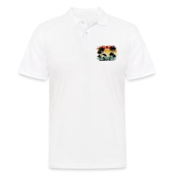 Sunset beach summer gift beach retro - Men's Polo Shirt - white - Front - Kai (181cm)