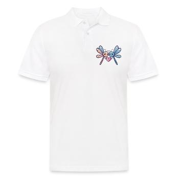Libellule Couple Amoureux Animal Saint Valentin - Polo Homme - blanc - Devant - Kai (181cm)