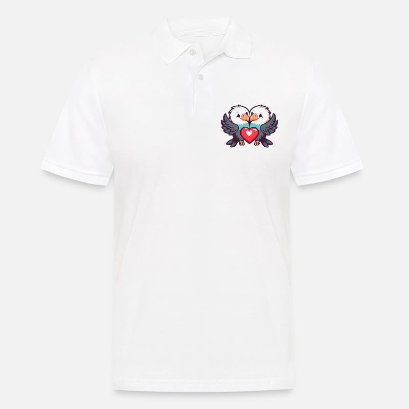 Adler Comic Paar Liebe - Männer Poloshirt - Weiß