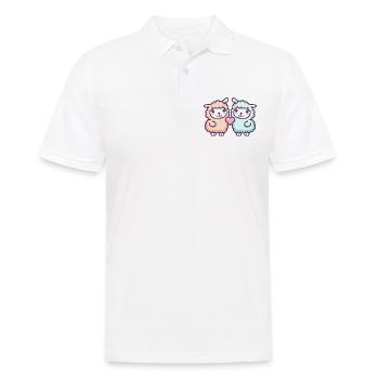 Alpaca Llama Couple In Love Animal Valentine's Day - Men's Polo Shirt - white - Front - Kai (181cm)