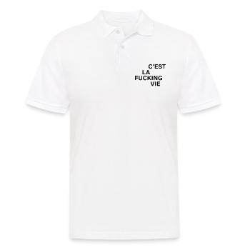 C est la fucking vie - Men's Polo Shirt - white - Front - Kai (181cm)