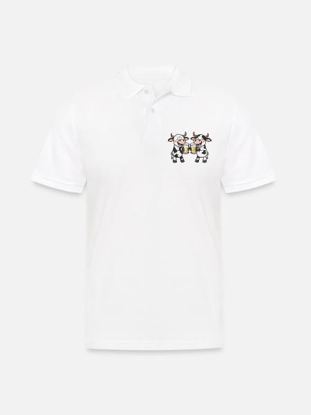Cow Comic Beer Funny Booze - Men's Polo Shirt - white