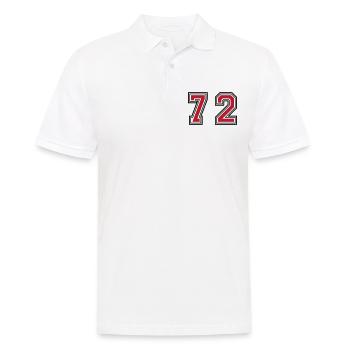 72 Zahl Symbol - Männer Poloshirt - Weiß - Vorne - Kai (181cm)