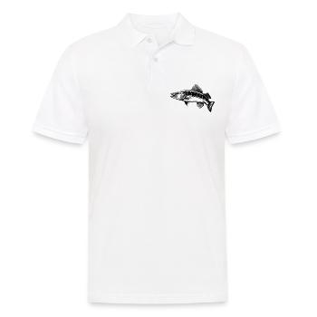 Pike Fish Silhouette - Men's Polo Shirt - white - Front - Kai (181cm)