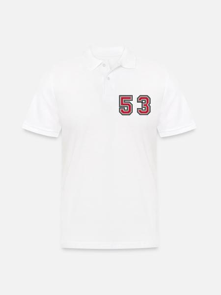 53 Number Symbol - Men's Polo Shirt - white