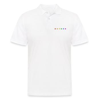 Sterne Regenbogen Farben - Männer Poloshirt - Weiß - Vorne - Kai (181cm)