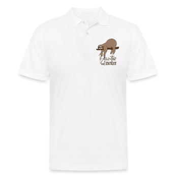 Faultier Beamter auf Lebenszeit - Männer Poloshirt - Weiß - Vorne - Kai (181cm)
