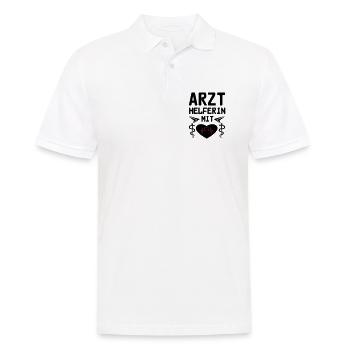 Arzthelferin mit Herz Geschenk - Männer Poloshirt - Weiß - Vorne - Kai (181cm)