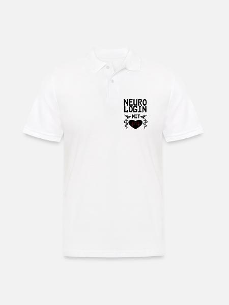 Neurologin mit Herz Geschenk - Männer Poloshirt - Weiß