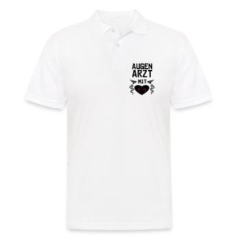 Augenarzt mit Herz Geschenk - Männer Poloshirt - Weiß - Vorne - Kai (181cm)