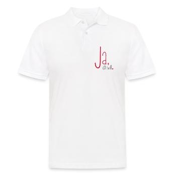 Ja ich will - Junggesellenabschied Braut Bräutigam - Männer Poloshirt - Weiß - Vorne - Kai (181cm)