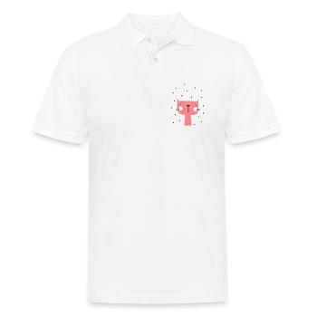 Katze mit Herzen - Männer Poloshirt - Weiß - Vorne - Kai (181cm)