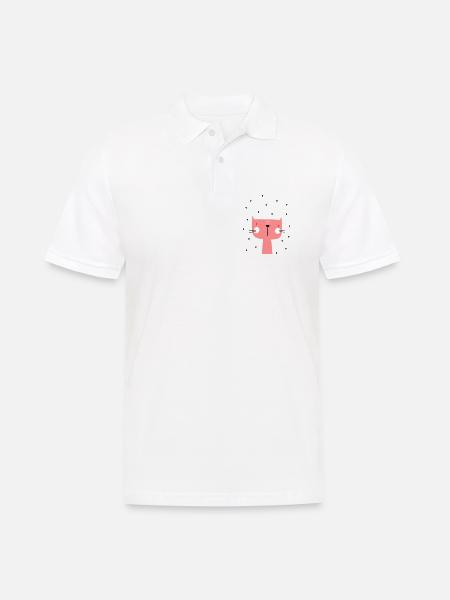 Cat with heart - Men's Polo Shirt - white