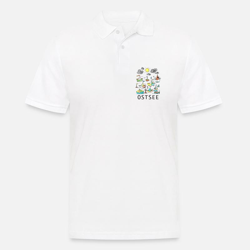 Origami-Boote im bunten Abendlicht - Männer Poloshirt - Weiß