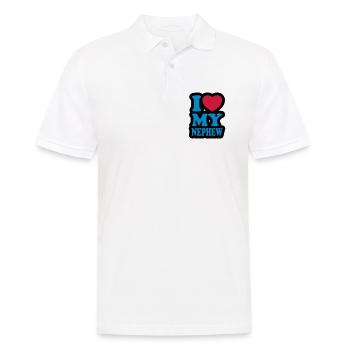 I love my nephew - Ich liebe meinen Neffen - Männer Poloshirt - Weiß - Vorne - Kai (181cm)