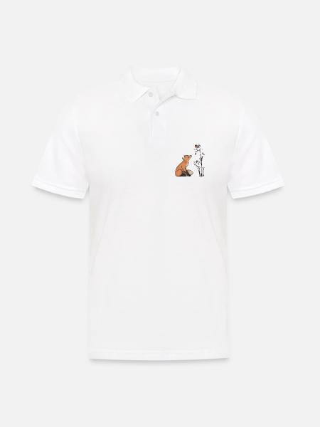 Fuchs und Rotkehlchen - Männer Poloshirt - Weiß