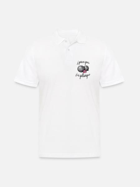 j'peux pas j'ai pétanque - Polo Homme - blanc