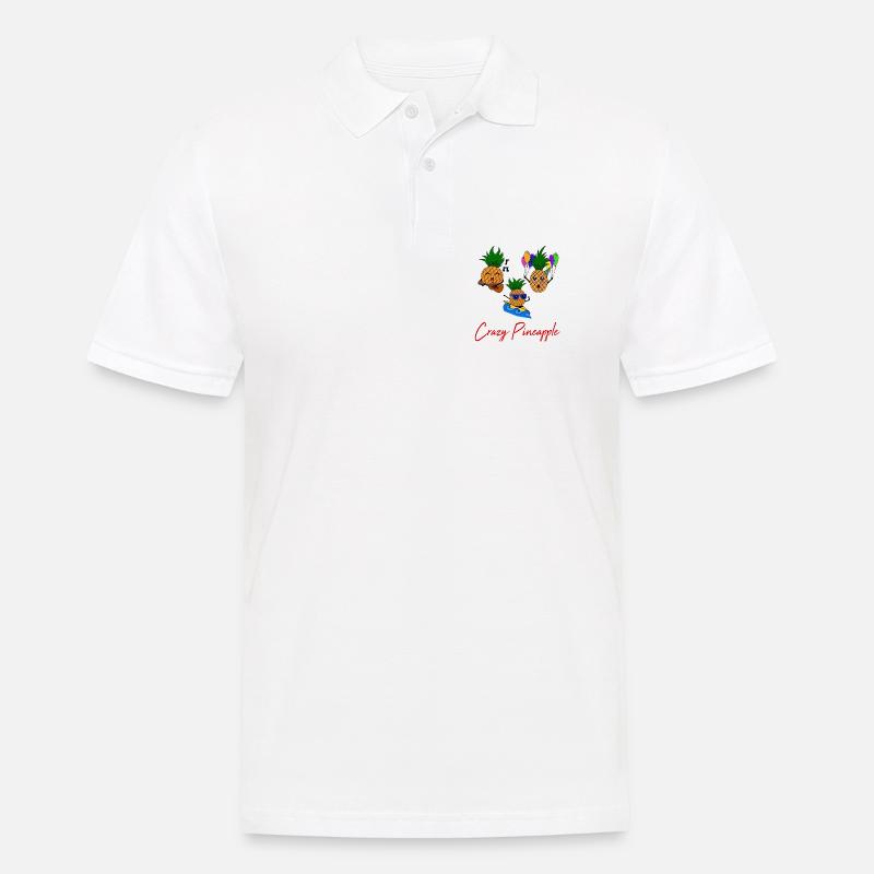 Crazy Pineapple / Summer / Crew / Proverbs / Pineapple - Men's Polo Shirt - white