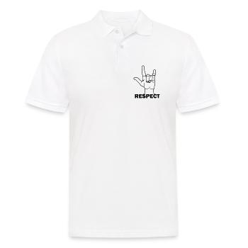 Respect des gestes de la main avec le texte RESPECT - Polo Homme - blanc - Devant - Kai (181cm)