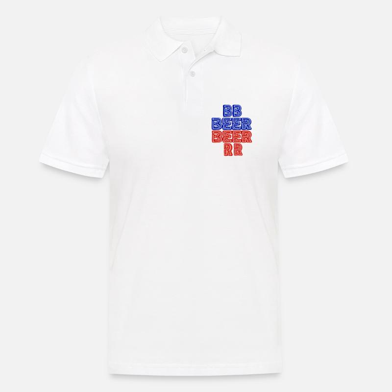 BIER - Männer Poloshirt - Weiß