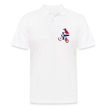 Tri-Flag Rider on Bike - Men's Polo Shirt - white - Front - Kai (181cm)