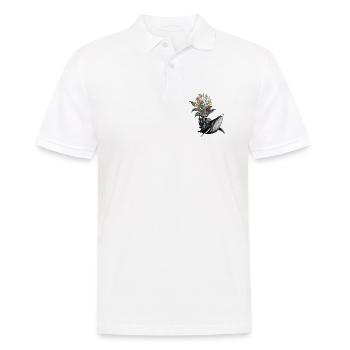 Félicitations – Grenouille, Baleine, Fleurs - Polo Homme - blanc - Devant - Kai (181cm)