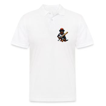Chien de baseball Rottweiler - Polo Homme - blanc - Devant - Kai (181cm)