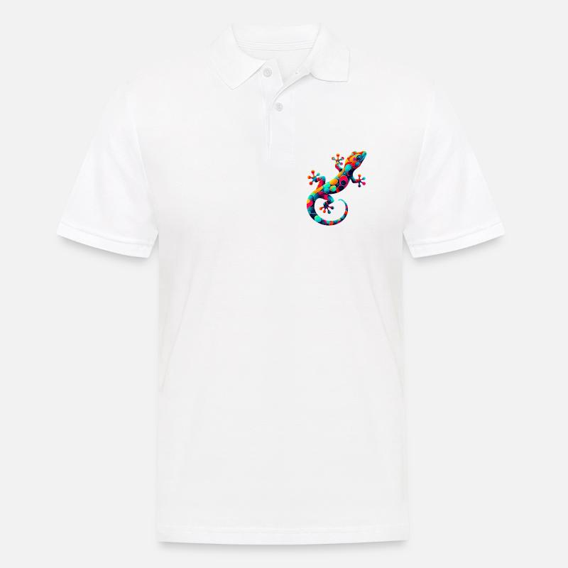 Gecko - Männer Poloshirt - Weiß