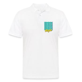 NOPE – Bold & Sassy Statement - Männer Poloshirt - Weiß - Vorne - Kai (181cm)