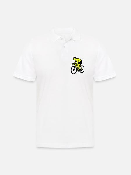 Neonrad Silhouette Radfahrer - Männer Poloshirt - Weiß