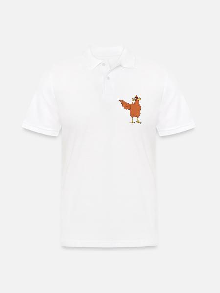Kein Huhn hier - Männer Poloshirt - Weiß