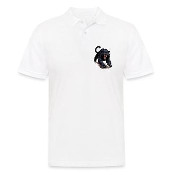 Schwarzer Panther Angriff - Männer Poloshirt - Weiß - Vorne - Kai (181cm)