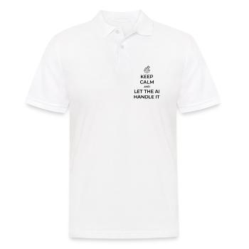 Lass die KI das regeln – sarkastischer Technik-Witz - Männer Poloshirt - Weiß - Vorne - Kai (181cm)