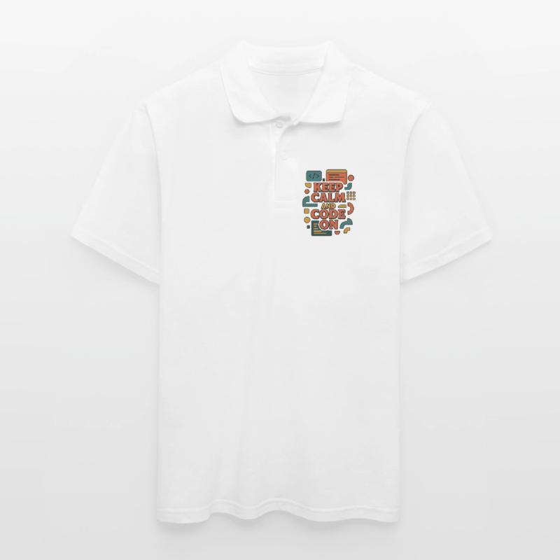 Keep Calm and Code On – Funny Coder Shirt Men's Polo Shirt