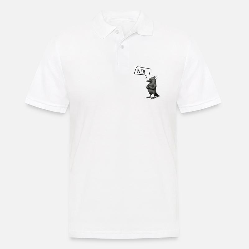 Nö! Krähe – Stures Tier Statement Design - Männer Poloshirt - Weiß
