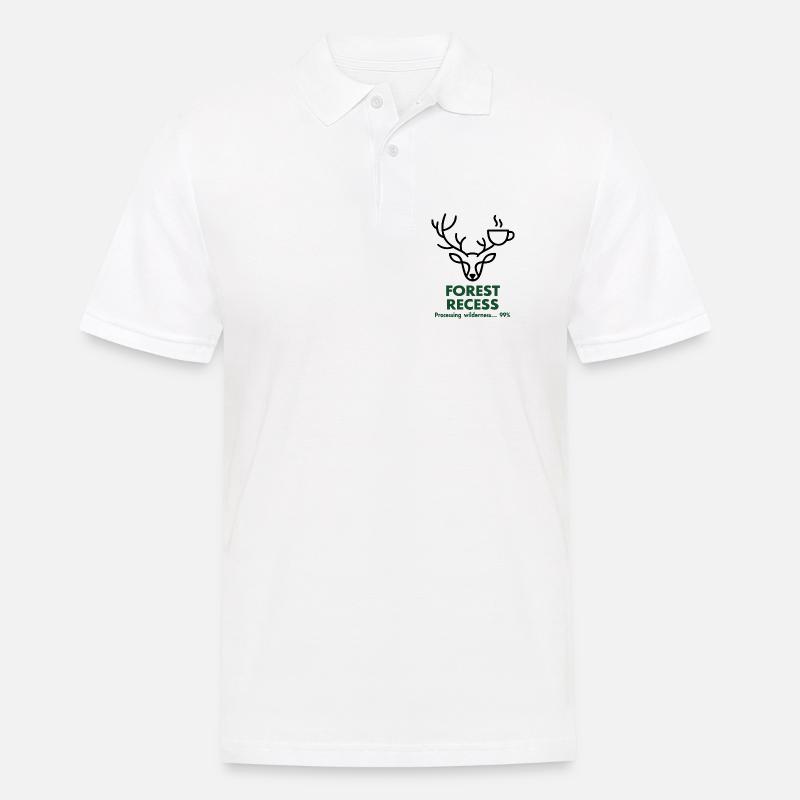 Hirsch mit Kelch im Wald - Männer Poloshirt - Weiß