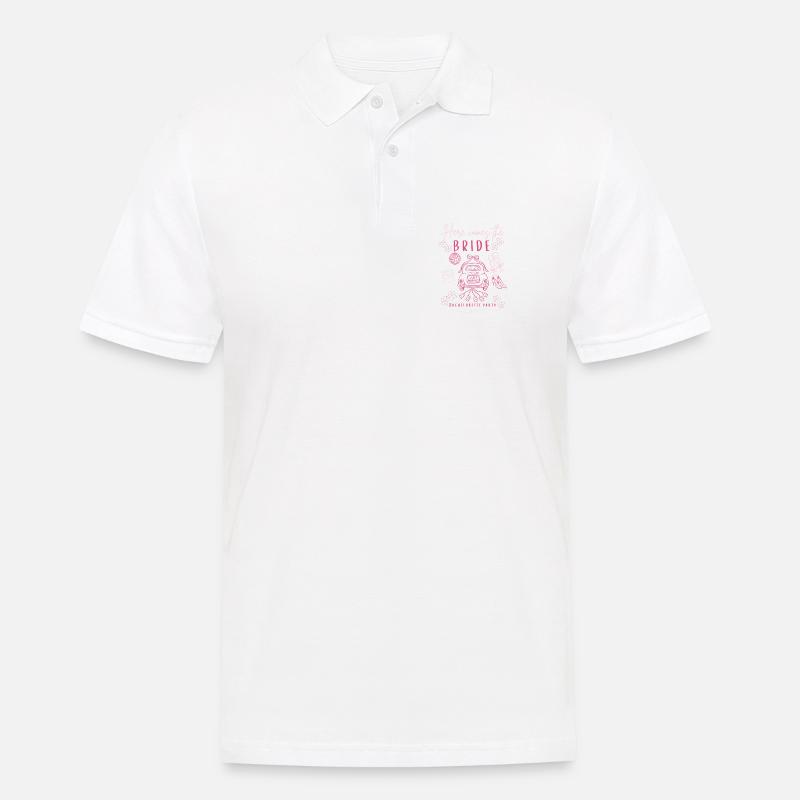 Brautparty Pink: Junggesellenabschied Braut Bride - Männer Poloshirt - Weiß