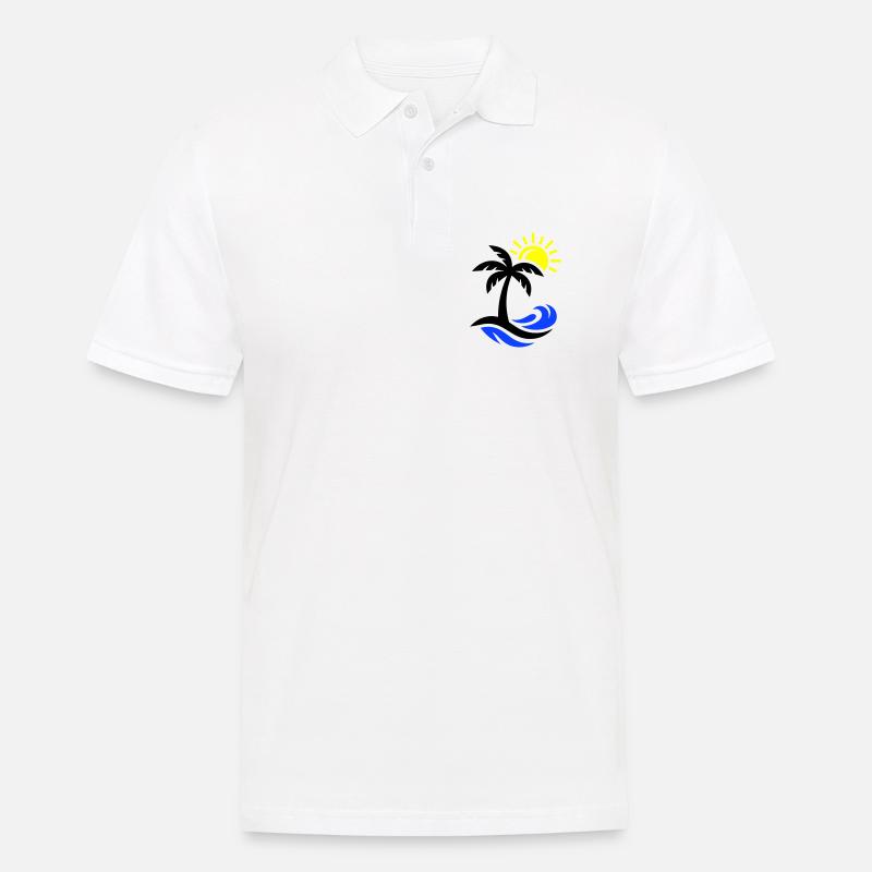 Océan Palm Tree Beach - Polo Homme - blanc