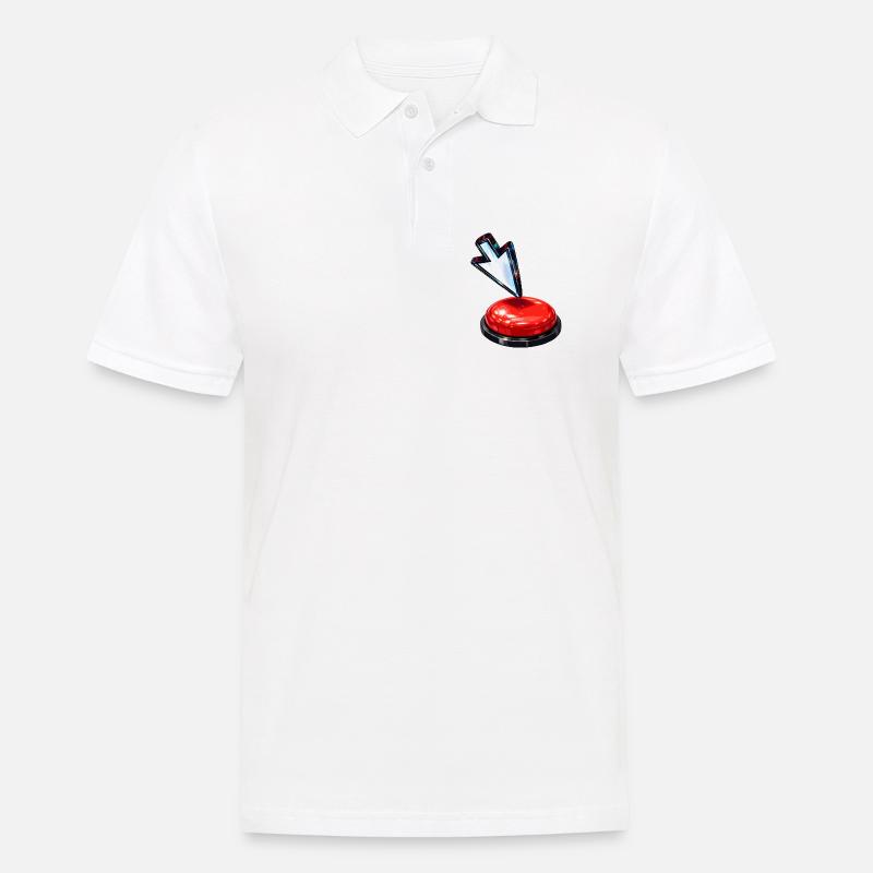 Bouton flèche vers le bas - Polo Homme - blanc