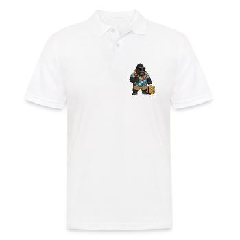 Urlaubs Gorilla Hawaii Hemd - Männer Poloshirt - Weiß - Vorne - Kai (181cm)