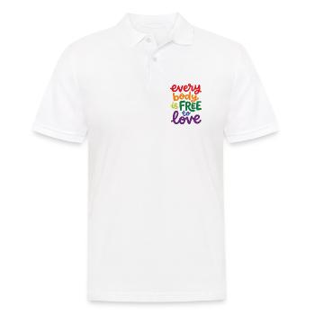 Pride Month LGBTQ – Jeder ist frei zu lieben - Männer Poloshirt - Weiß - Vorne - Kai (181cm)