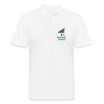 1% Meilleur Chaque Jour - Polo Homme - blanc - Devant - Kai (181cm)