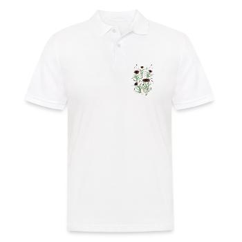 Abstrakte Wildblumen Grunge Illustration - Männer Poloshirt - Weiß - Vorne - Kai (181cm)