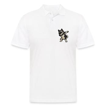 Dabbing Norwegischer Elchhund - Männer Poloshirt - Weiß - Vorne - Kai (181cm)