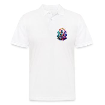 Buddha Wave Meditation Art - Men's Polo Shirt - white - Front - Kai (181cm)
