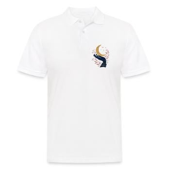Mystical Hand with Moon – Celestial Gothic Design - Men's Polo Shirt - white - Front - Kai (181cm)