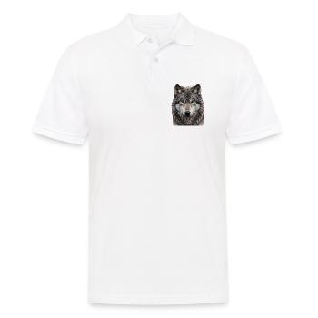 Midnight Wolf Portrait - Men's Polo Shirt - white - Front - Kai (181cm)