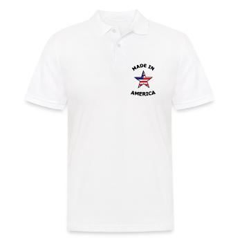Amerikanische Flaggenstern - Männer Poloshirt - Weiß - Vorne - Kai (181cm)