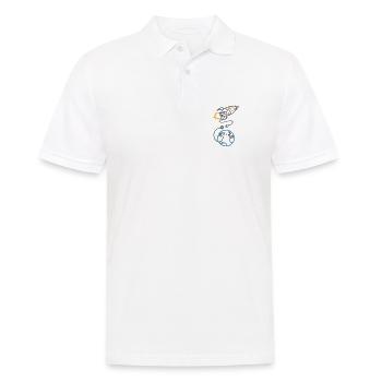 Vergesst nicht, aufzuladen (für helle Hintergründe) - Männer Poloshirt - Weiß - Vorne - Kai (181cm)